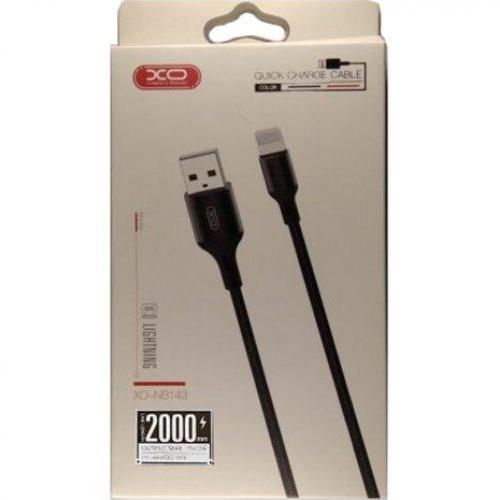 Кабель XO NB143 Braided USB - Lightning 1 м Черный (XO-NB143i1-BK) Длина 1