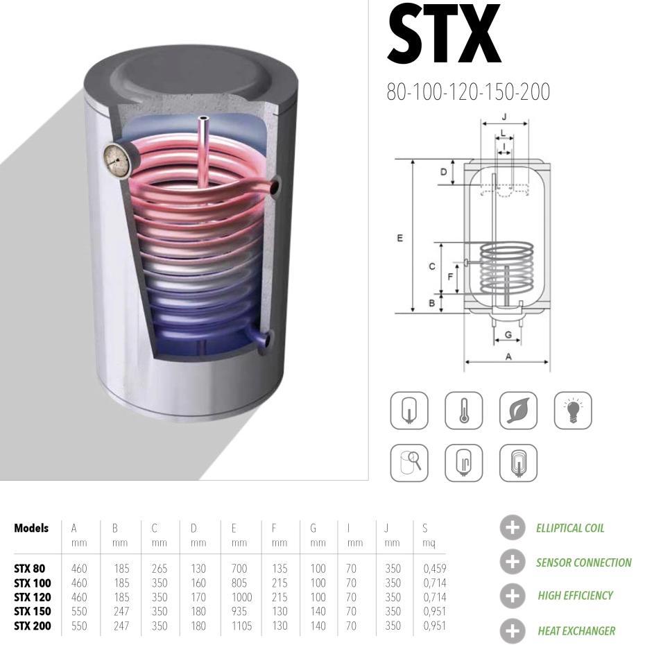 Бойлер BANDINI STX 120L (РН019533) Объем бака 120 л