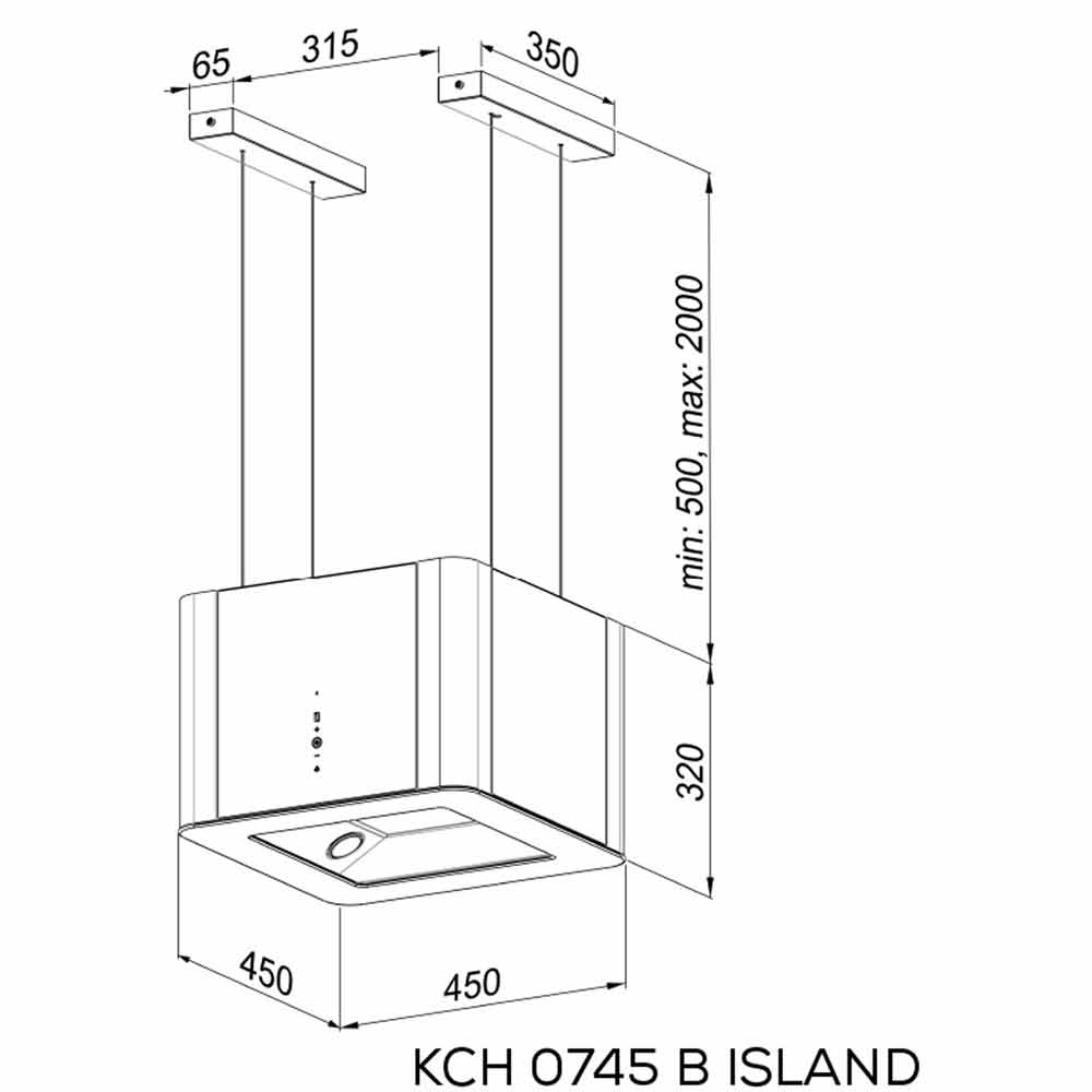 Витяжка KERNAU KCH 0745 B ISLAND Тип острівна