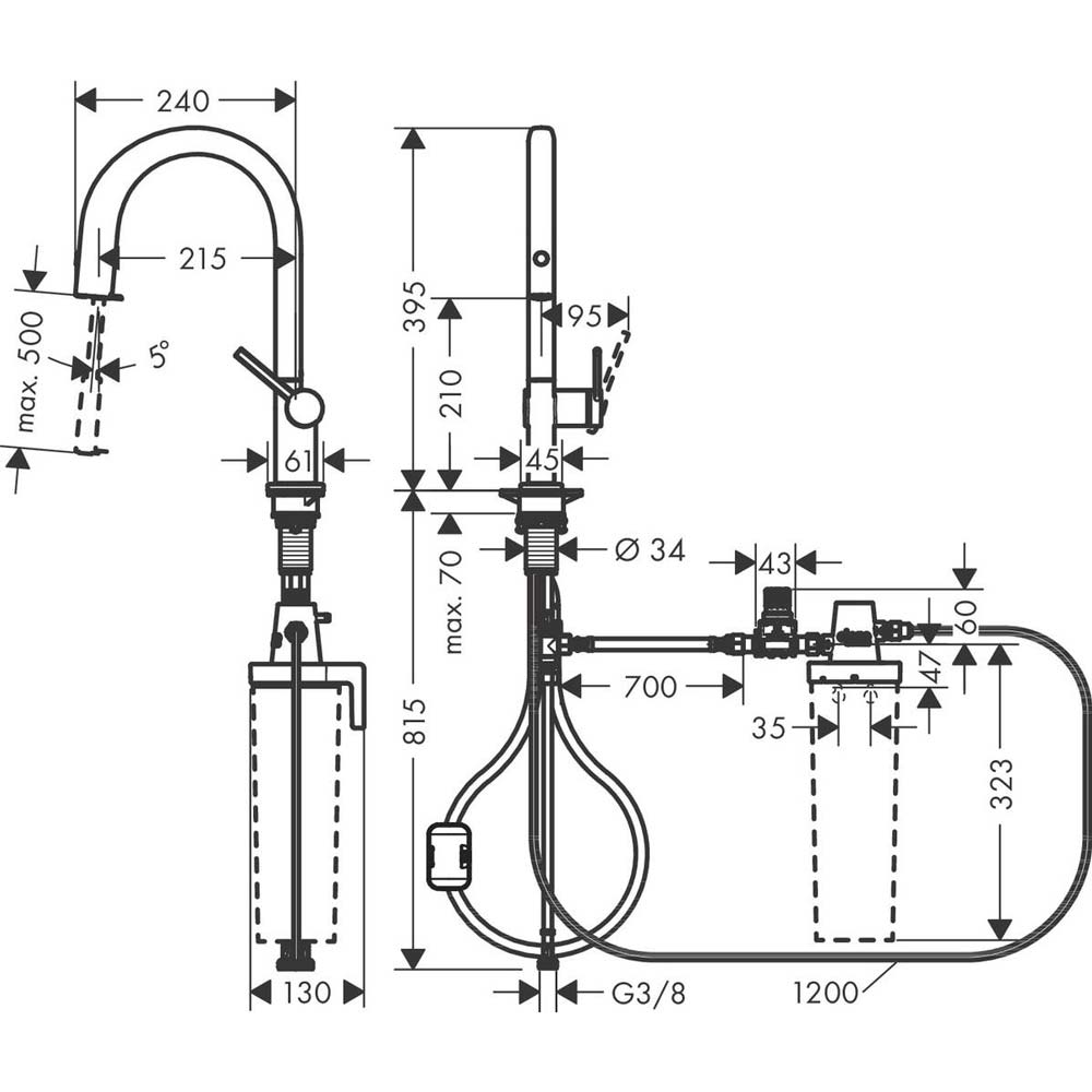 Смеситель HANSGROHE Aqittura M91 (76803670) Назначение для кухонной мойки