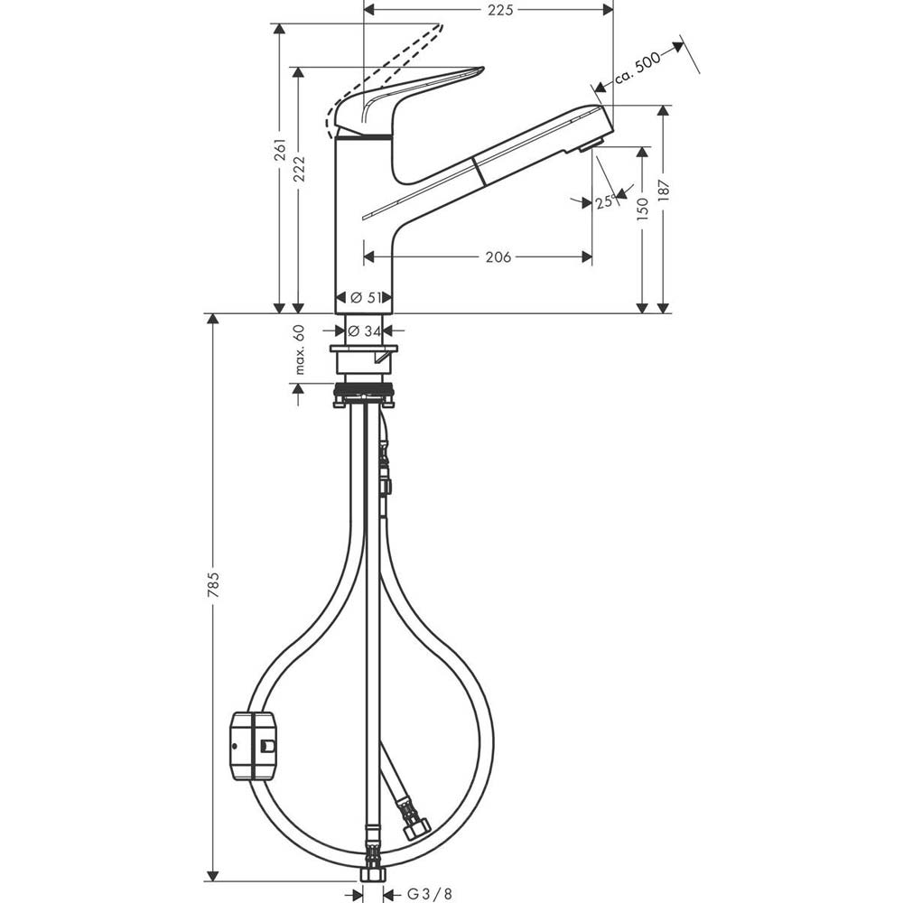 Змішувач HANSGROHE Focus M42 (71814800) Призначення для кухонної мийки