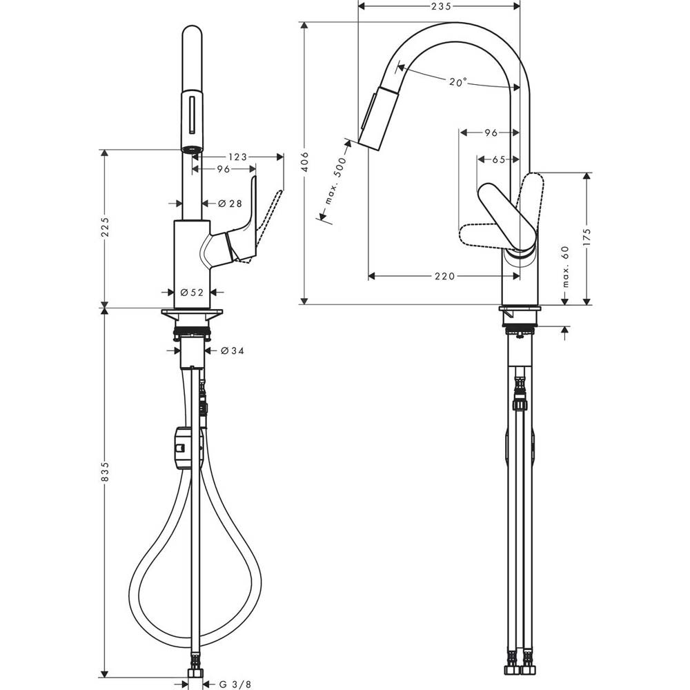 Смеситель HANSGROHE Focus (31815000) Назначение для кухонной мойки