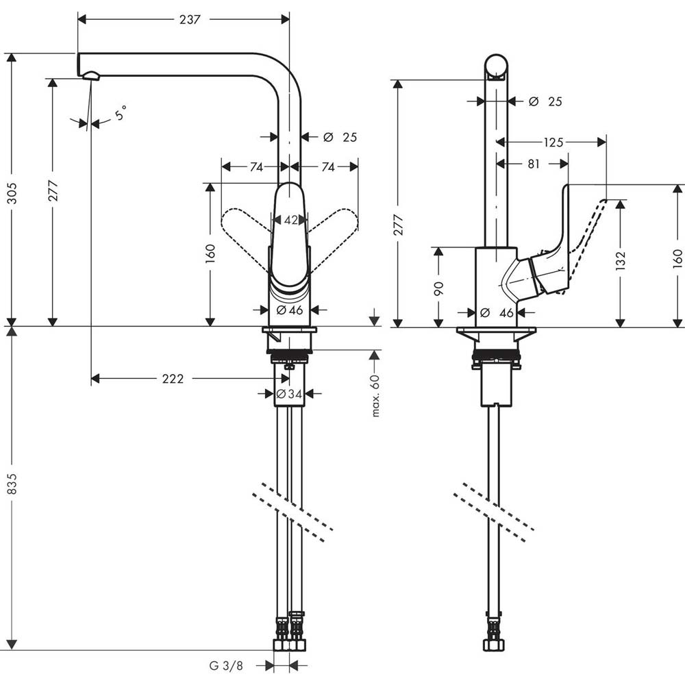 Смеситель HANSGROHE Focus (31817670) Назначение для кухонной мойки