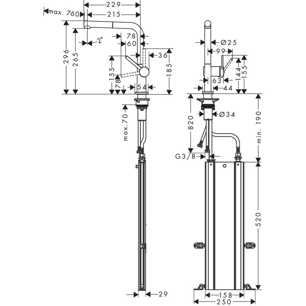 Змішувач HANSGROHE Talis M54 (72809670) Призначення для кухонної мийки