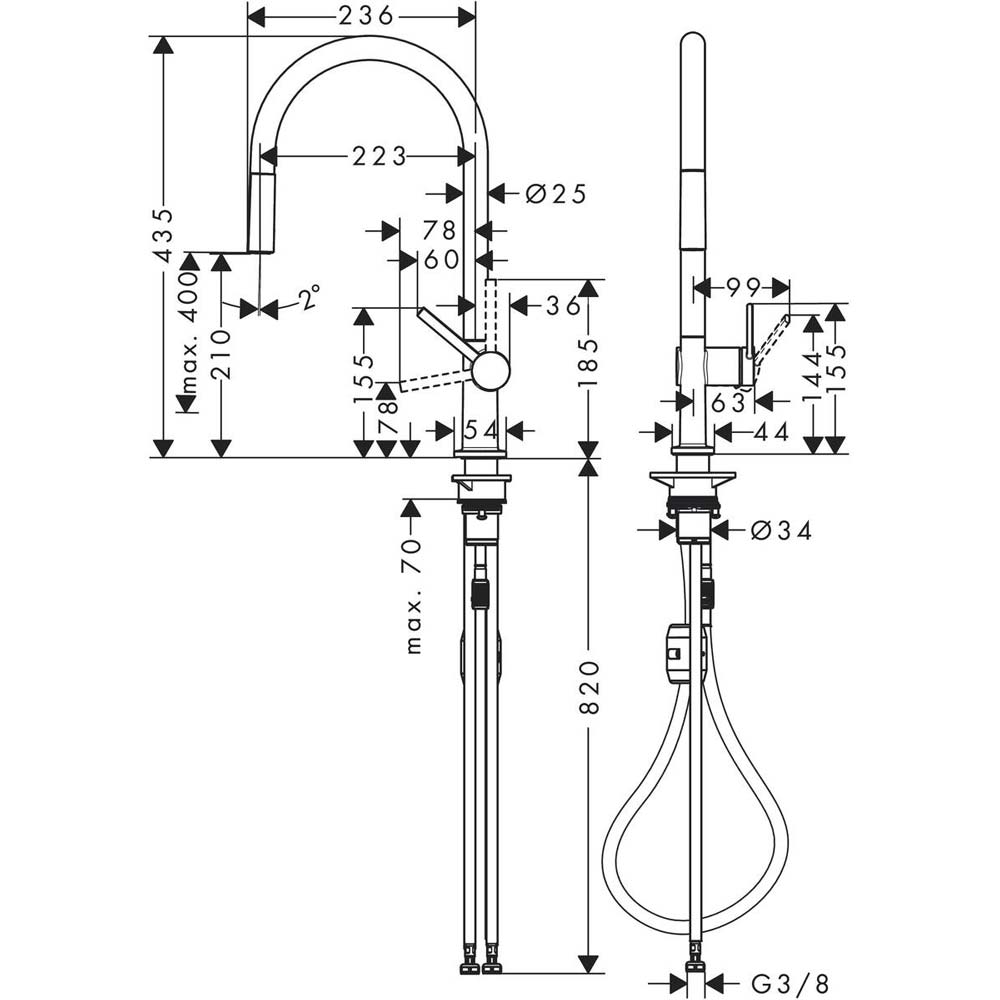 Змішувач HANSGROHE Talis M54 (72802000) Призначення для кухонної мийки