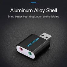 Звуковая карта VENTION Audio USB - 2х3.5 мм jack Metal (VAB-S17-B)