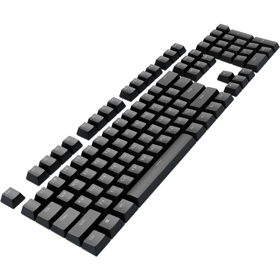 Набір кейкапів DARK PROJECT PBT KS-45 ENG/UA/RU Black (DP-KS-0045) Тип аксесуари для клавіатур
