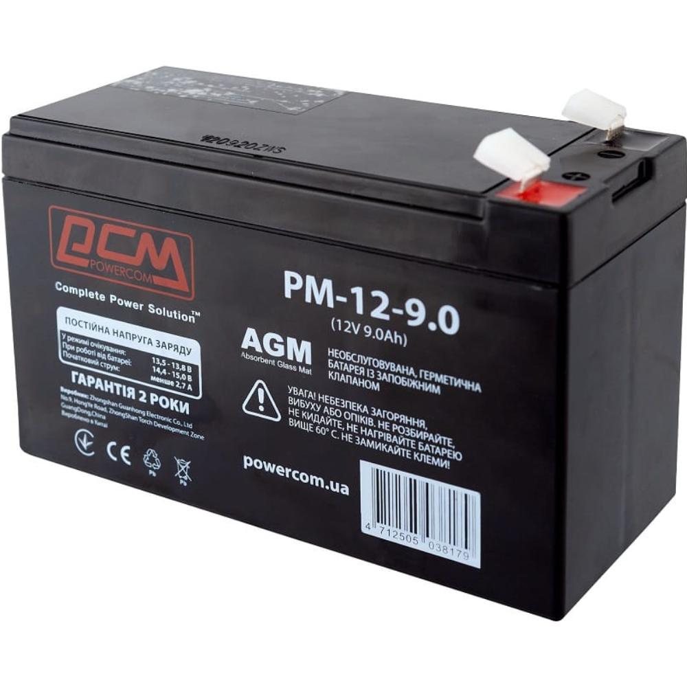 Аккумулятор POWERCOM 12v 9Ah AGM (PM-12-9) Емкость 9