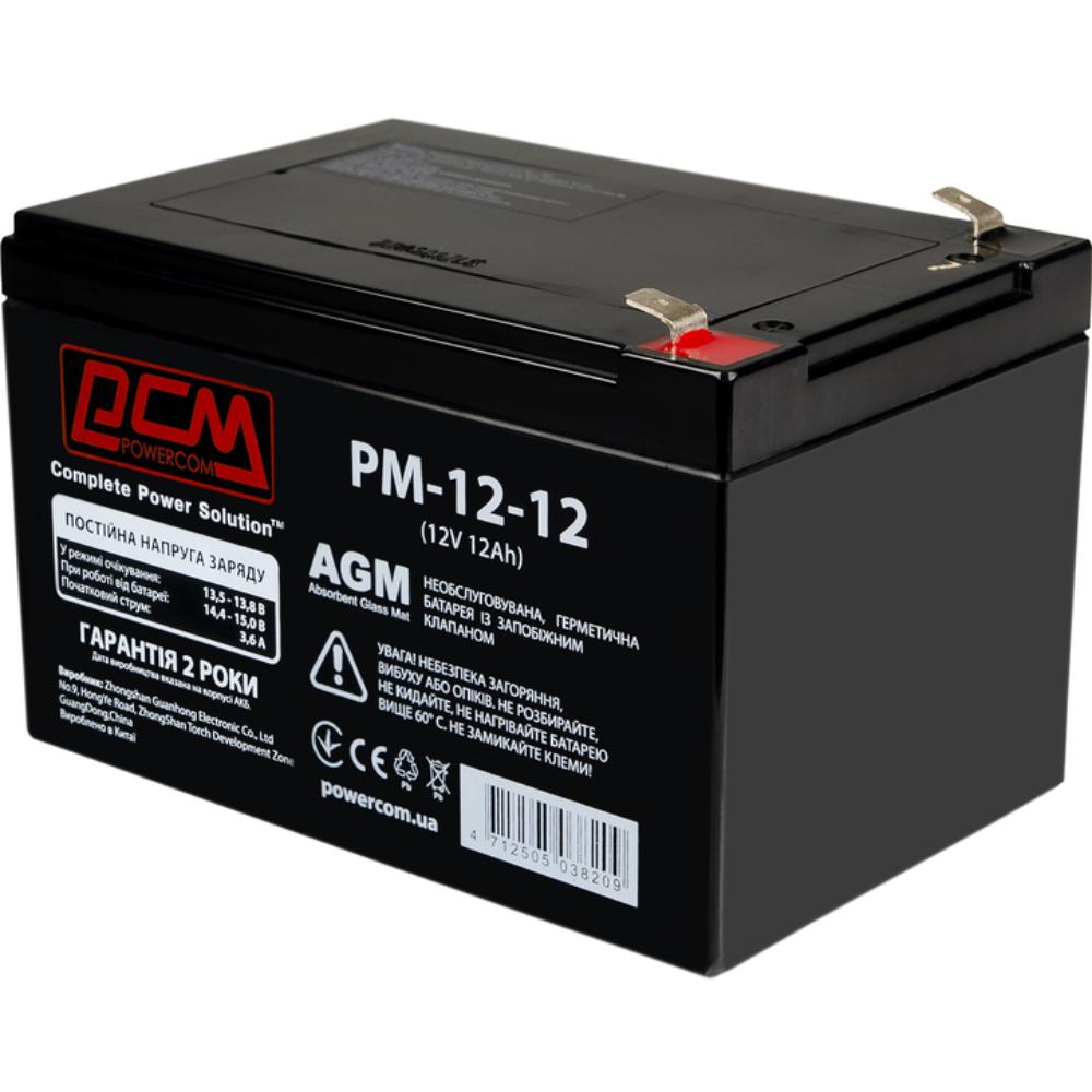 Акумулятор POWERCOM 12v 12Ah AGM (PM1212AGM) Ємність 12