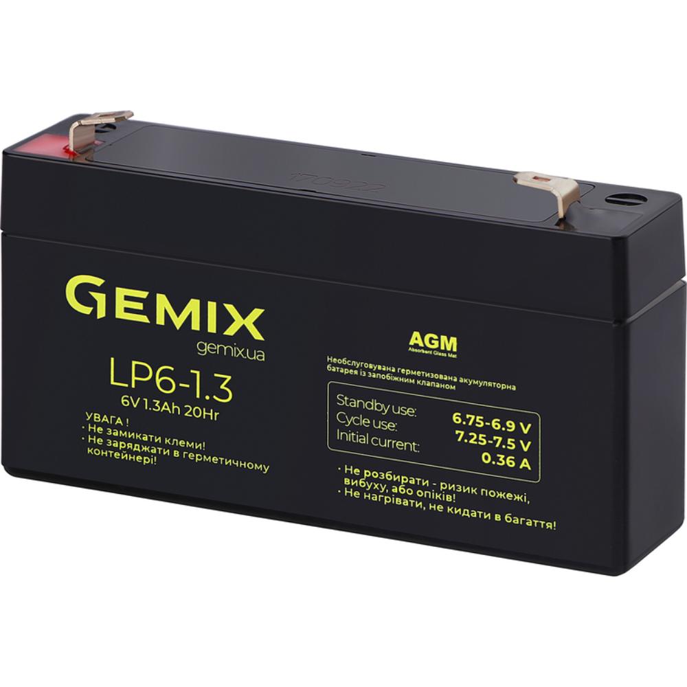 Акумулятор GEMIX 6V 1.3Ah AGM Black (LP6-1.3F1) Ємність 1.3