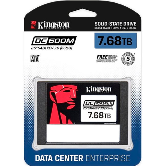 SSD накопичувач KINGSTON 2.5" 7.68TB SATA DC600M (SEDC600M/7680G) Тип твердотільний накопичувач (SSD)