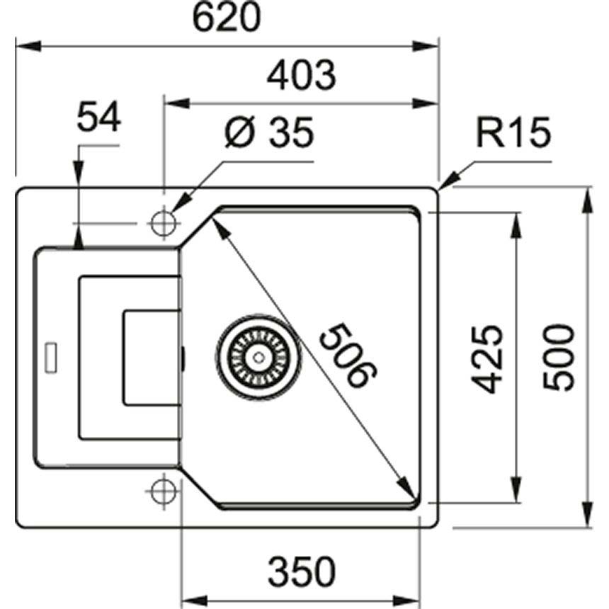 Мойка FRANKE Urban UBG 611-62 (114.0631.466) Материал фрагранит