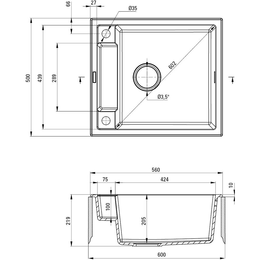 Мойка DEANTE Magnetic (ZRM_A103) Материал гранит