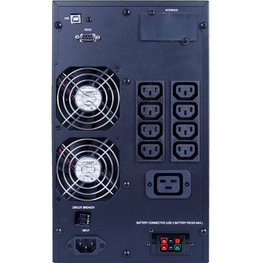 ИБП POWERCOM MAC-3K IEC 3000W online LCD (MAC3000IEC) Тип с двойным преобразованием (on-line)