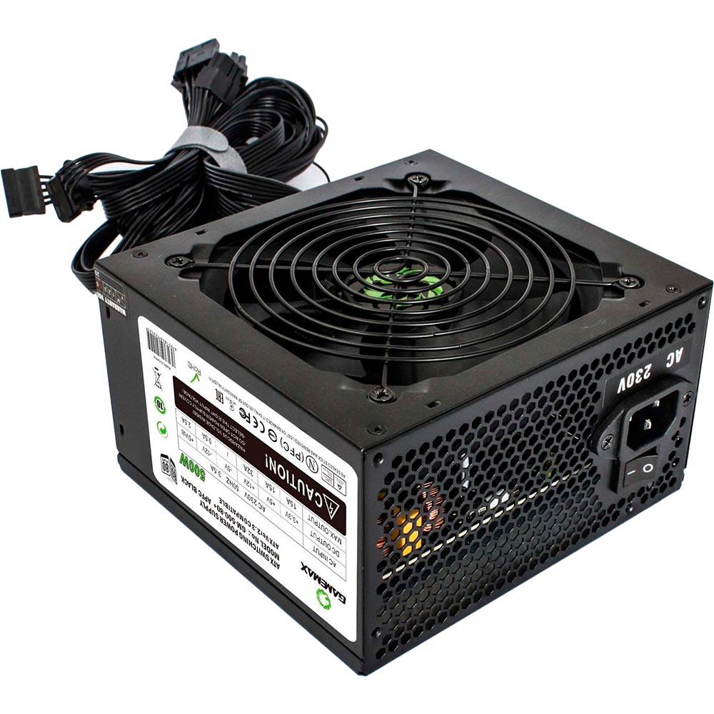 Блок питания GAMEMAX 500W GM-500 80+ APFC Black Мощность 500