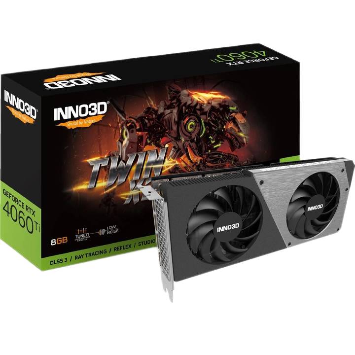 Відеокарта INNO3D RTX4060 TI Twin X2 8GB (N406T2-08D6-171153N) Виробник чіпу nVidia