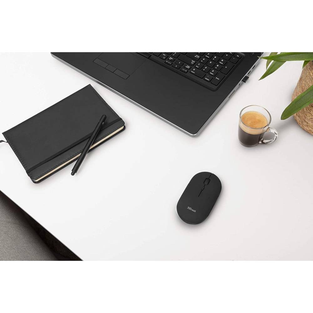 Зовнішній вигляд Миша TRUST Puck Rechargeable Ultra-Thin BT WL Black (24059)