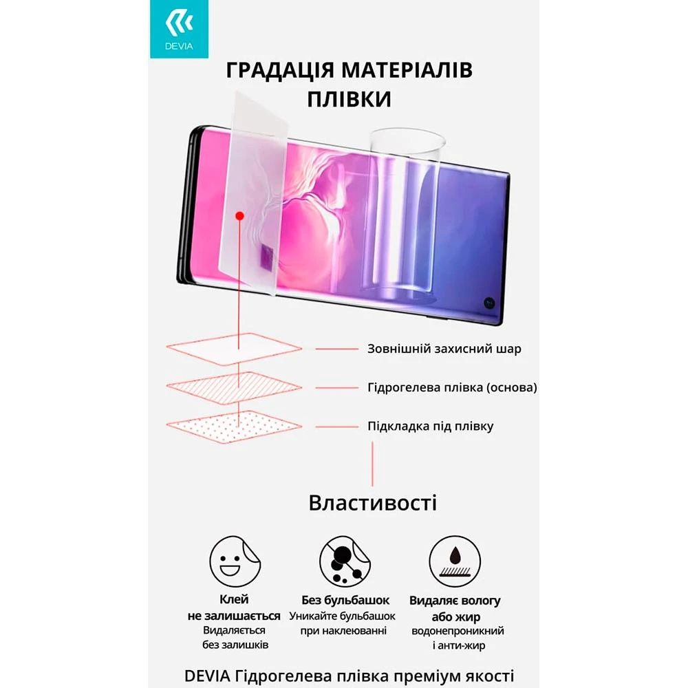 Захисна плівка DEVIA гідрогелева для ZTE Blade A72 (DV-ZT-BDA72M) Сумісність за моделлю ZTE Blade A72