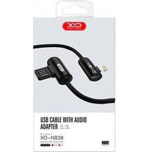 Кабель XO NB38 USB - Lightning + Lightning Audio 1м 2.4 А Black (XO-NB38)