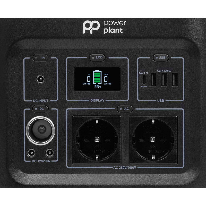 Зарядная станция POWERPLANT 403.2Wh 112000mAh 400W (PB930777) Способ зарядки от сети