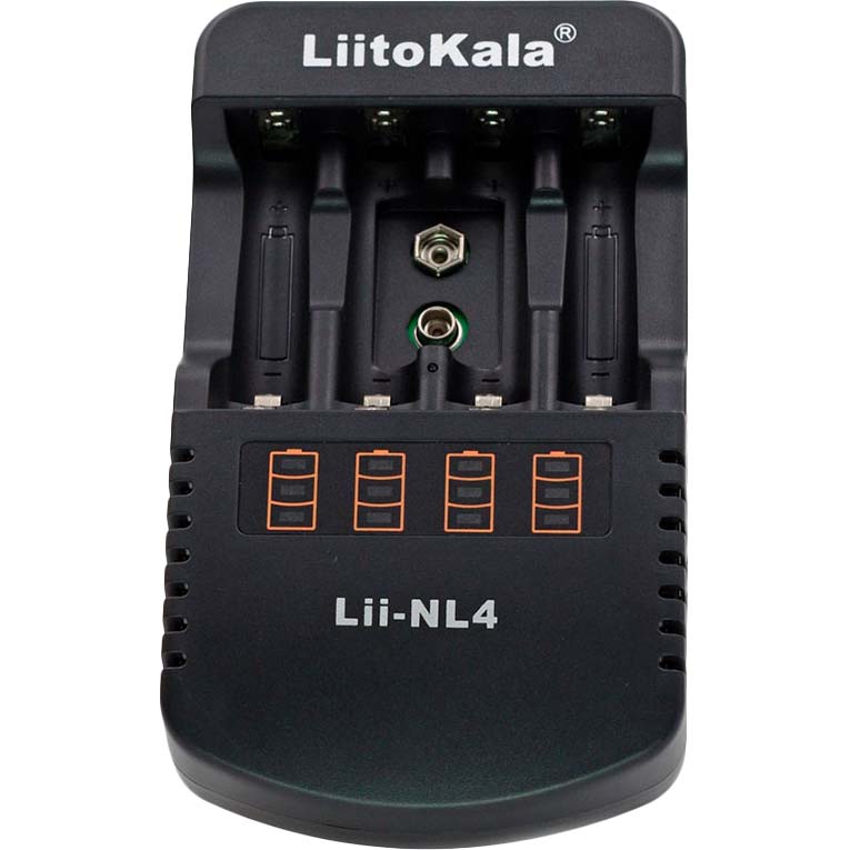 Зарядное устройство LIITOKALA Lii-NL4 Дополнительно тип заряжаемых аккумуляторов: Ni-Mh/Ni-Cd: AA, AAA, крона 9В
