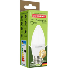 Світлодіодна лампа EUROLAMP CL 6W E27 3000K (LED-CL-06273(P))