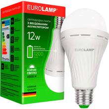 Світлодіодна лампа з акумулятором EUROLAMP A70 12W 4500K 220V E27 з утримувачем (LED-A70-12274(EM))