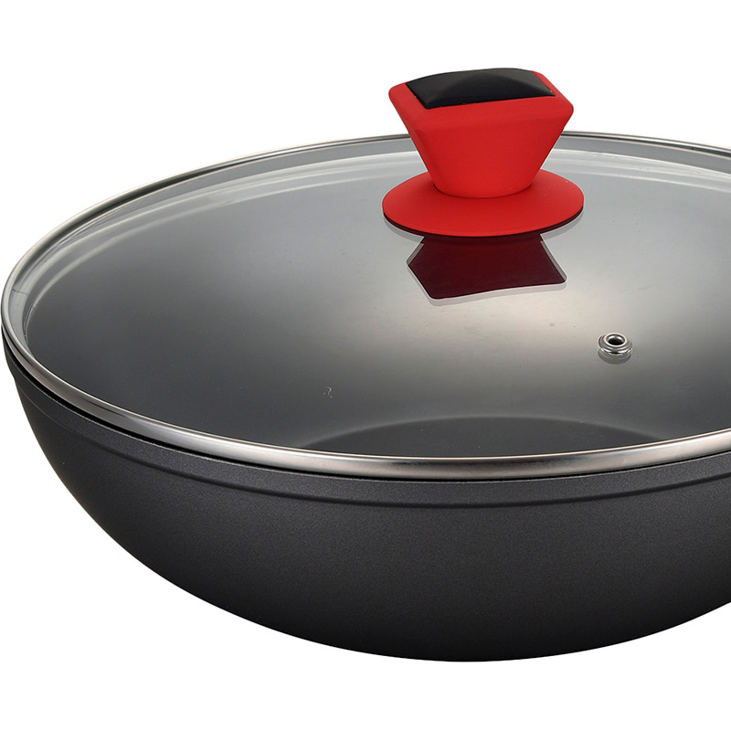 Сковорода Вок с крышкой PEPPER Agat 28 см Black (PR-2211) Высота борта 8