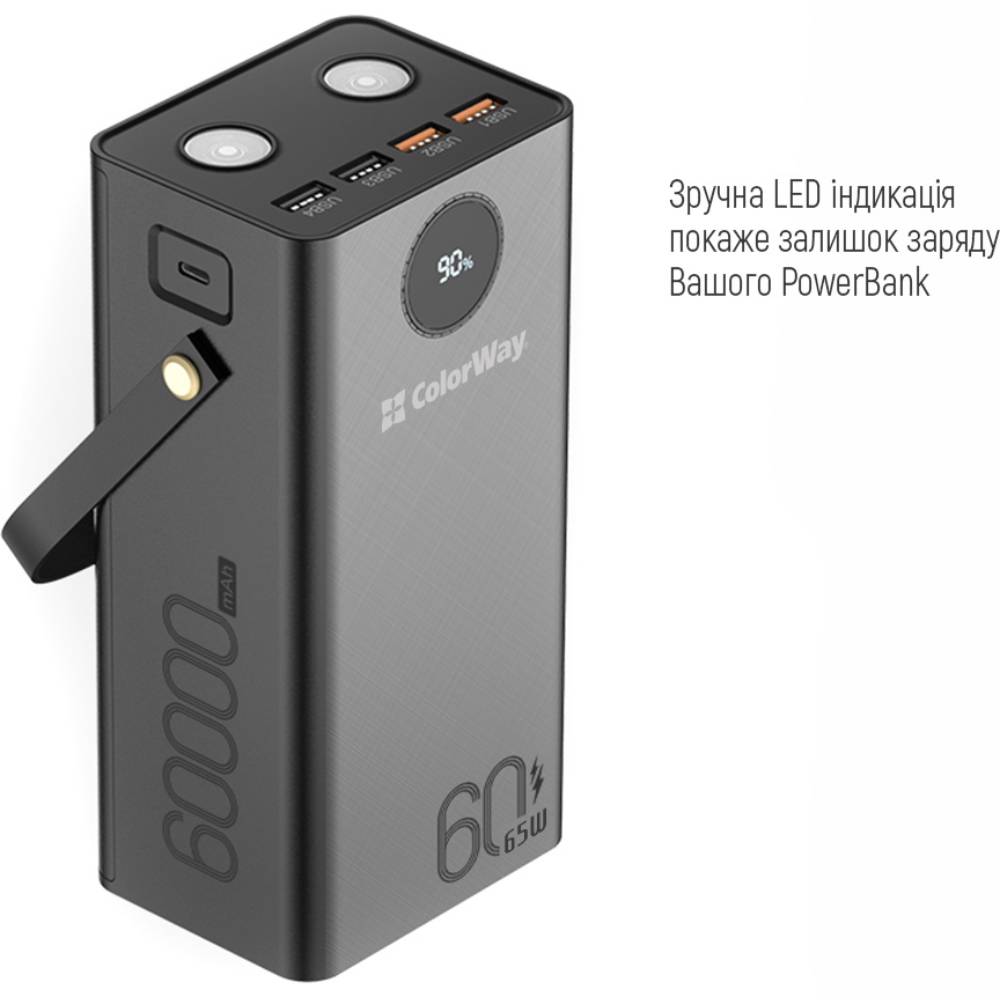 Powerbank COLORWAY 60000 mAh Black (CW-PB600LPA5BK-PDD) Торговая марка COLORWAY