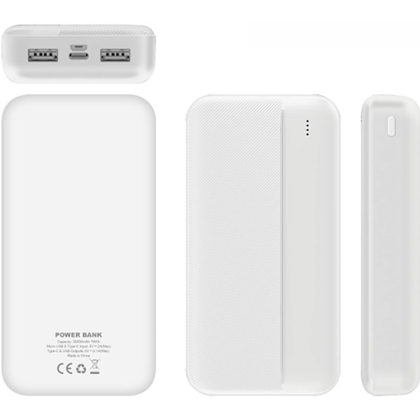 Powerbank BERGAMO VIM 20000 mAh White (112BP-08) Ємність 20000