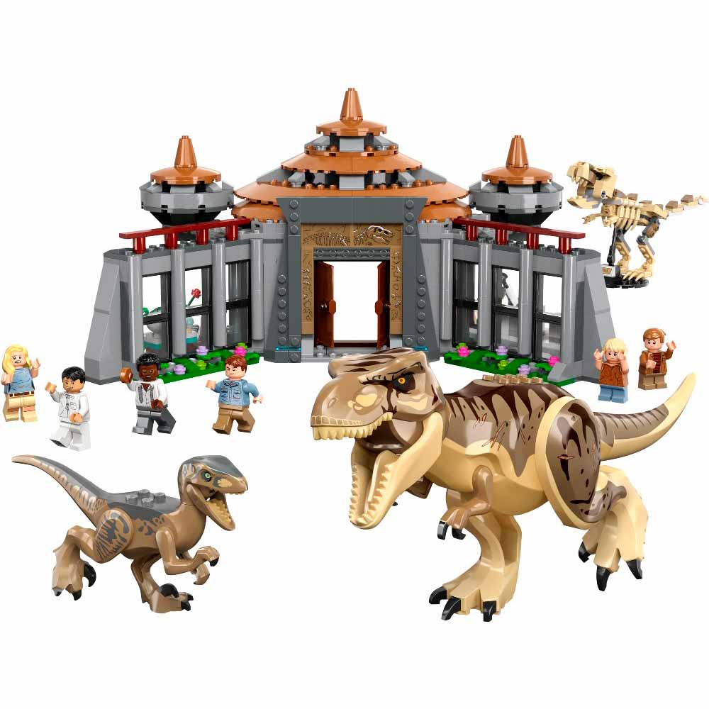 Конструктор LEGO Jurassic World Центр відвідувачів: Атака тиранозавра та раптора 693 деталі (76961) Тип класичний