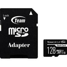 Карта памяти TEAM MicroSDXC 128GB Class 10 Dash Card + SD-adapter (TDUSDX128GUHS03)
