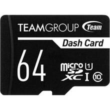 Карта памяти TEAM MicroSDXC 64GB Class 10 Dash Card + SD-adapter (TDUSDX64GUHS03)