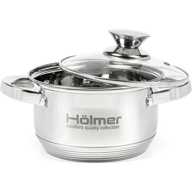 Набір каструль HOLMER 2.7+3.8+5+6 л (CS-1853-SS) Посуд в наборі каструля