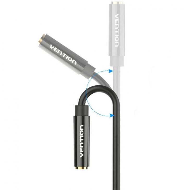 Кабель VENTION Jack 3.5 мм - 2x3.5 мм Stereo Splitter Black (BBSBY) Вид переходник
