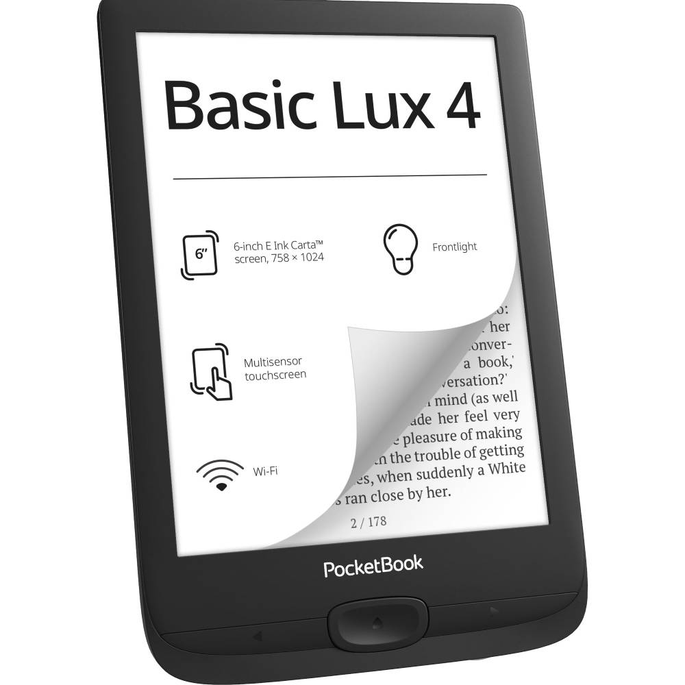 Електронна книга POCKETBOOK 618 Basic Lux 4 Black (PB618-P-CIS) Роздільна здатність 758 × 1024