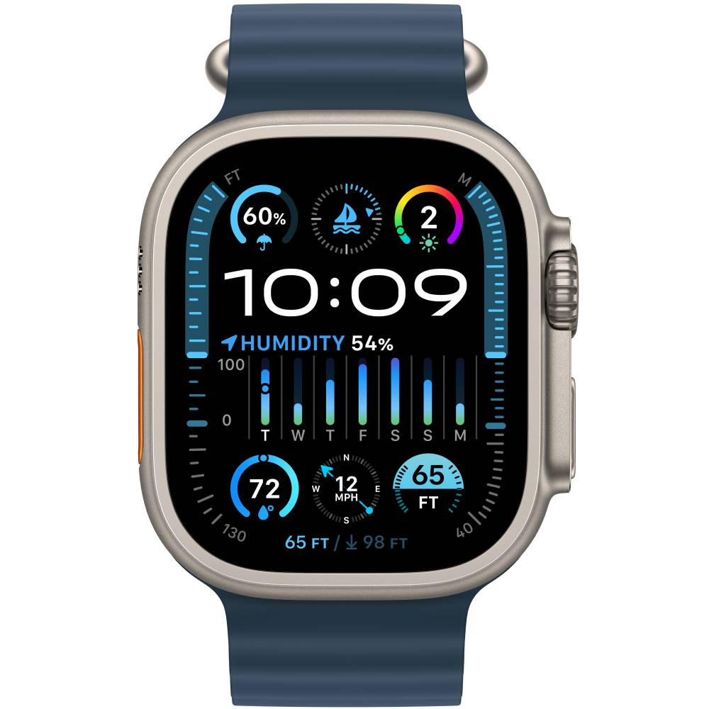 Смарт-часы APPLE Watch Ultra 2 GPS + Cellular, 49mm Titan Blue Ocean Band (MREG3UL/A) Функциональность для взрослых