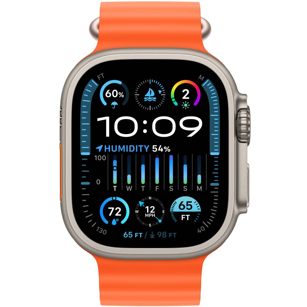 Смарт-часы APPLE Watch Ultra 2 GPS + Cellular, 49mm Titan Orange Ocean Band (MREH3UL/A) Функциональность для взрослых