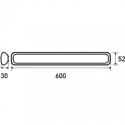 Світильник EUROLAMP LED IP65 18W 5000K 0.6m/0.052m 30 (LED-FX(0.6/0.052)-18/50) Тип живлення від мережі