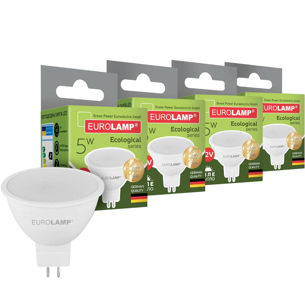 Светодиодная лампа EUROLAMP MR16-5W-GU5.3-4000K-12V 4 шт. (LED-SMD-05534(12)(P)(4))