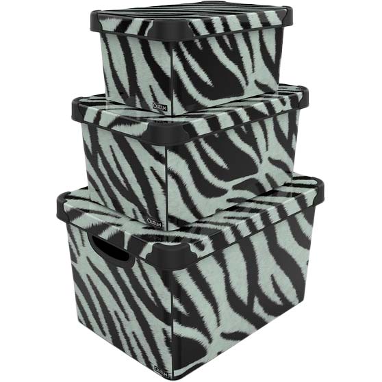 Контейнер Qutu STYLE BOX ZEBRA 10 л (STYLE BOX з/кр. ZEBRA 10л.) Матеріал пластик