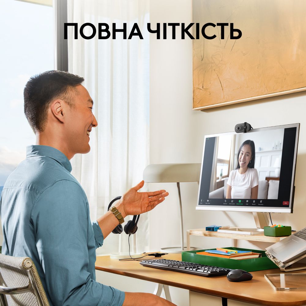 Web-камера LOGITECH Brio 100 FHD Graphite (L960-001585) Разрешение видеосъемки, пикселей 1920 x 1080