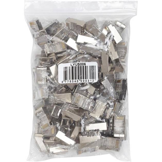 Конектор POWERPLANT RJ45 100 шт. (LYUS006) Вид конектор