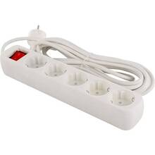 Мережевий фільтр COLORWAY 5 розеток 5м 10А 3х1мм2 White (CW-PSEA55W)