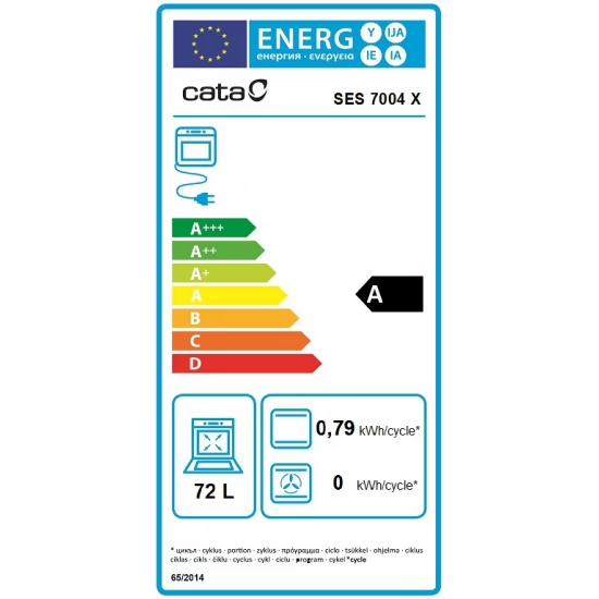 Духова шафа CATA SES 7004 X Об'єм 72