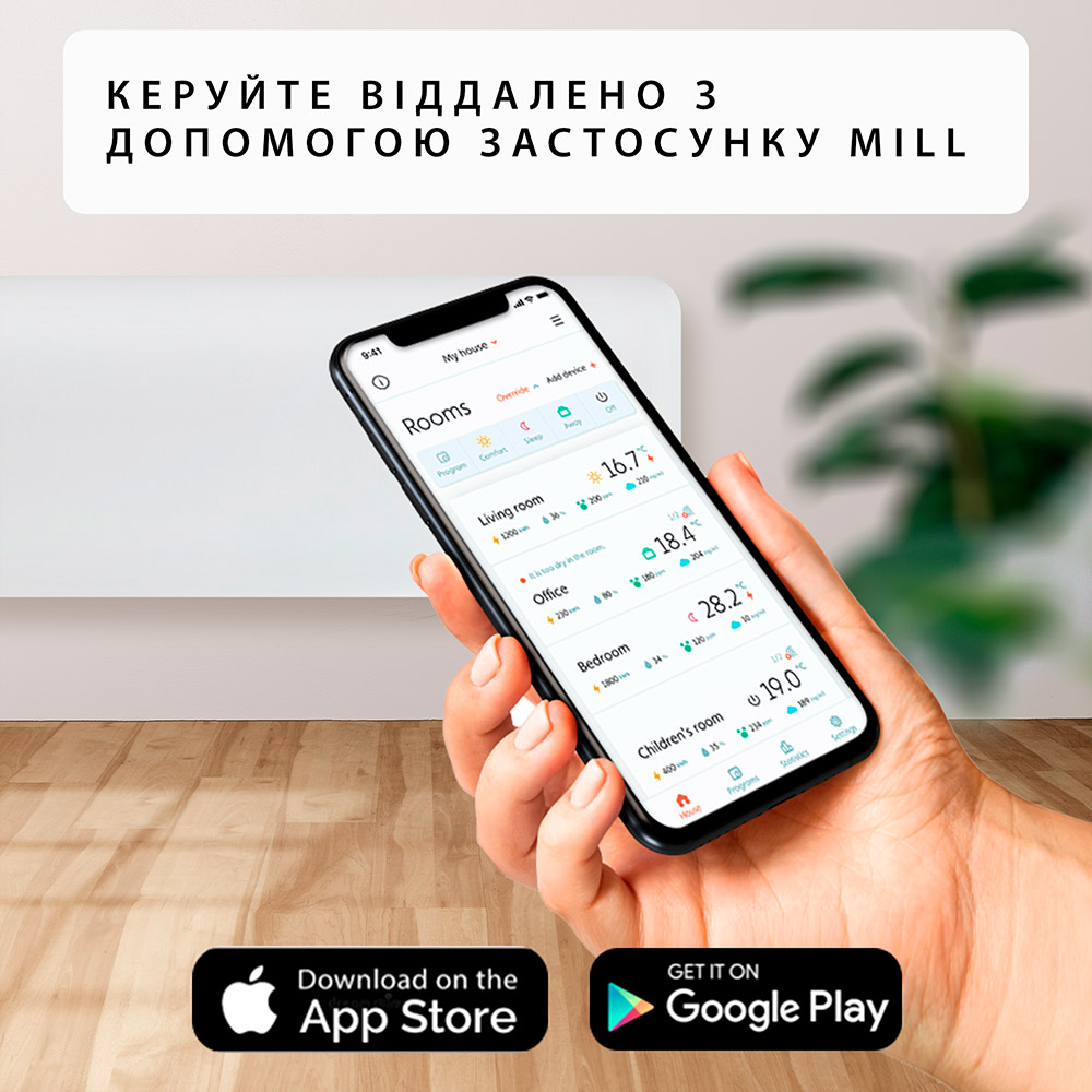 В Україні Панельний обігрівач MILL 1200W WiFi PA1200WIFI3