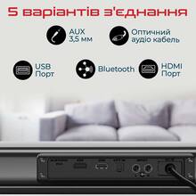 Саундбар Promate StreamBar 60 Вт 2.1 Black (streambar-60.black)