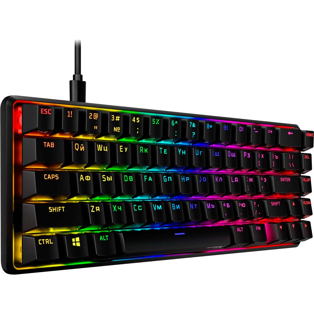 Клавіатура HyperX Alloy Origins 65 Red USB RGB ENG/RU Black (4P5D6AX) Конструкція механічна