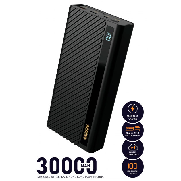 Powerbank Proda PD P-106 30000 mAh 100W USB и Type-C input, USB и Type-C output Black (PD-P106-BK) Емкость 30000