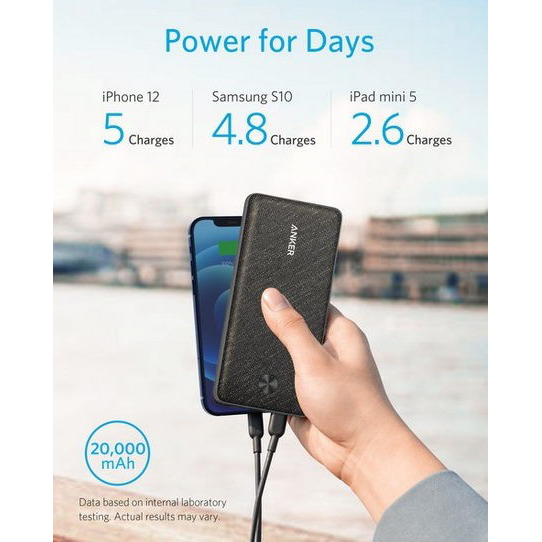 Powerbank ANKER PowerCore III Sense 20000 mAh 20W PD Black (A1365G11) Тип акумулятора Li-Pol